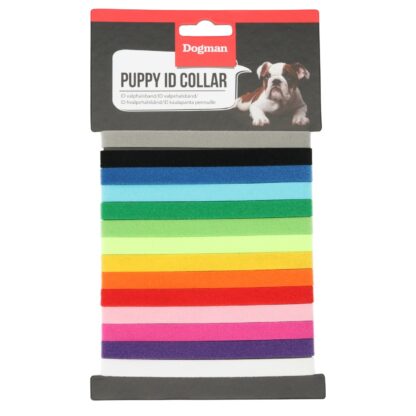 10122999 dogman valphalsband id puppy collar blandade farger 14 pack 1x30cm kardborre