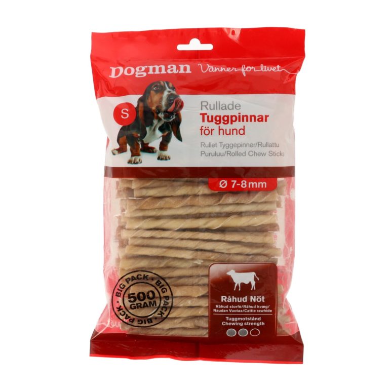 Rullade Tuggpinnar Dogman  7-8mm 100-Pack
