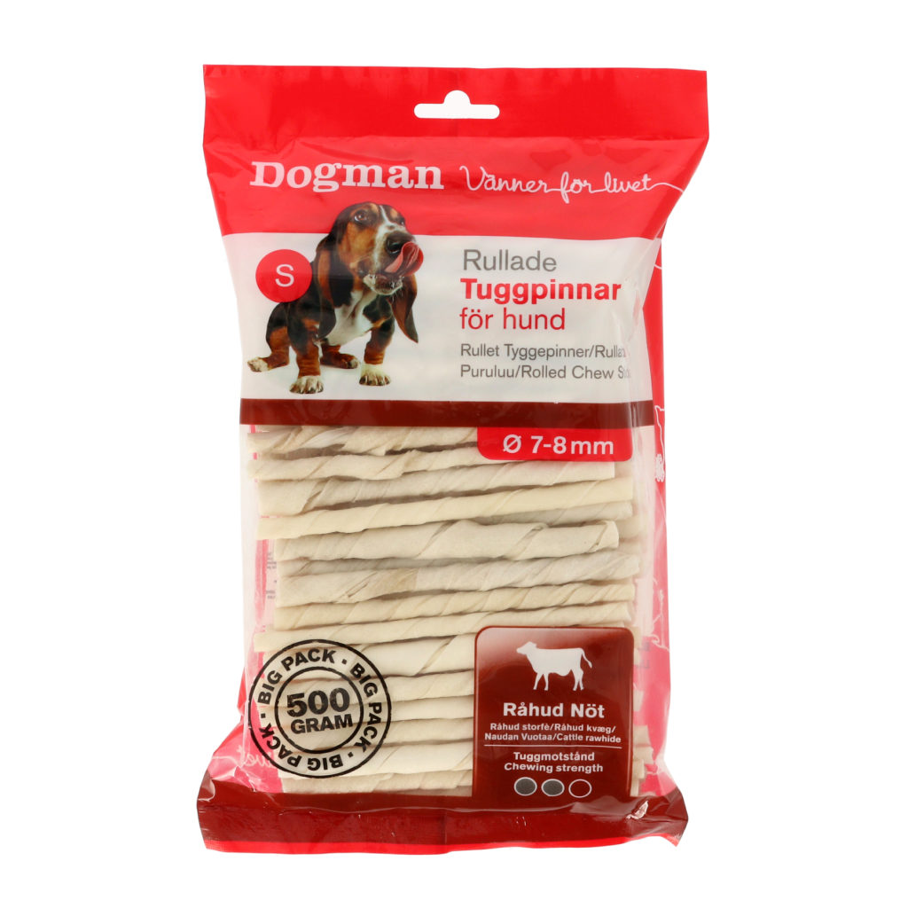 Tuggpinnar Tvinnade Dogman Vita 100st 12,5x0,7cm 500gr