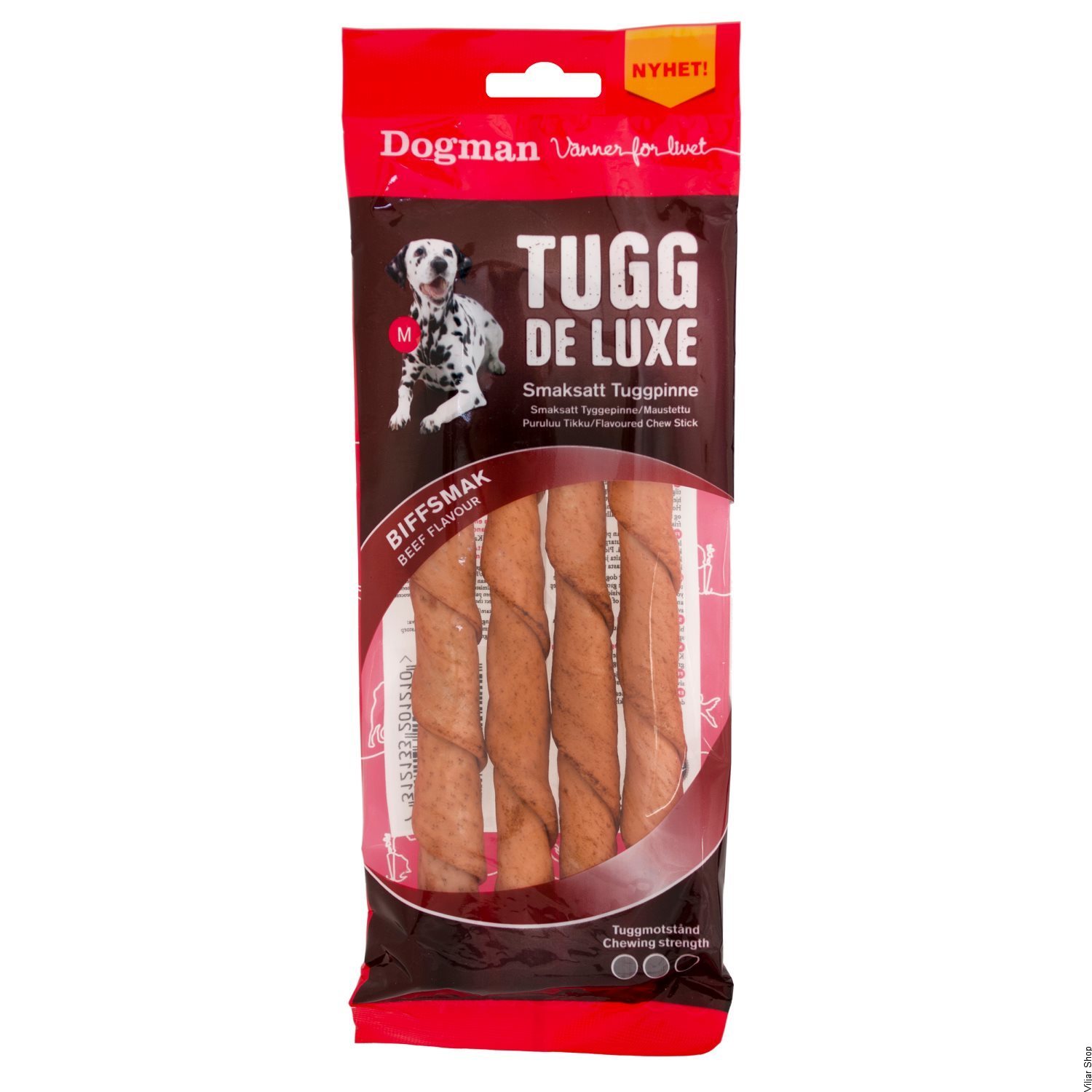Tuggpinnar De Luxe Biff Dogman 4-pack 20cm 130gr (utgått)