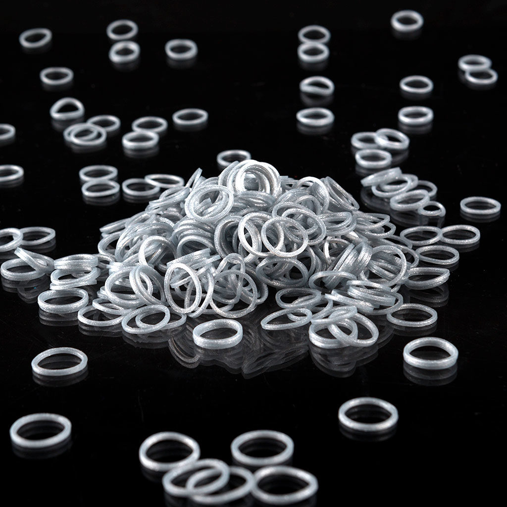 Gummiband Siliconband Silver 500st