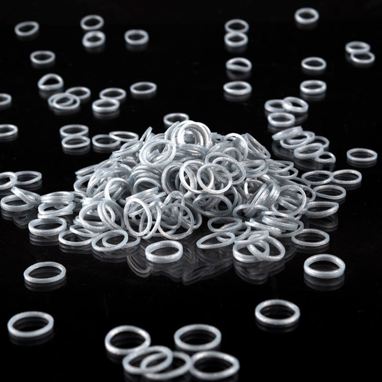 Gummiband Siliconband Silver 500st