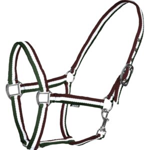 Grimma Randig Mörkgrön/vinröd/vit Pony