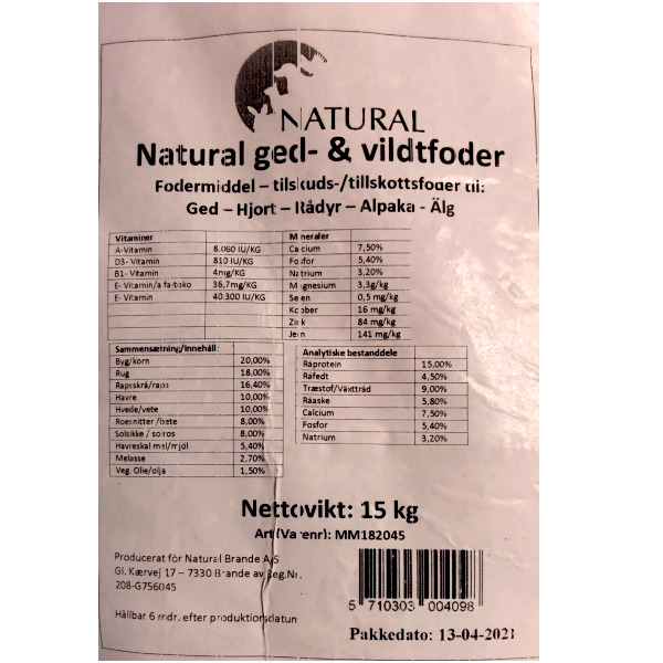 Natural Get- Och Viltfoder 15kg