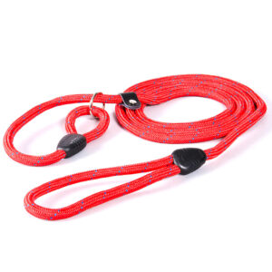 Retrieverkoppel Nylon Runt Rött 0,8x220cm