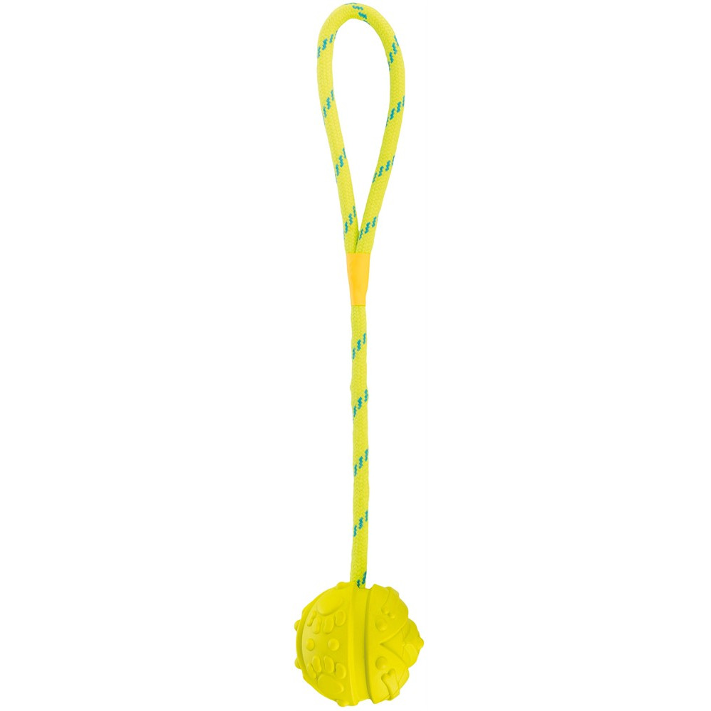 Boll På Rep Flytande Trixie Gul ø7cm 35cm - Bild 1