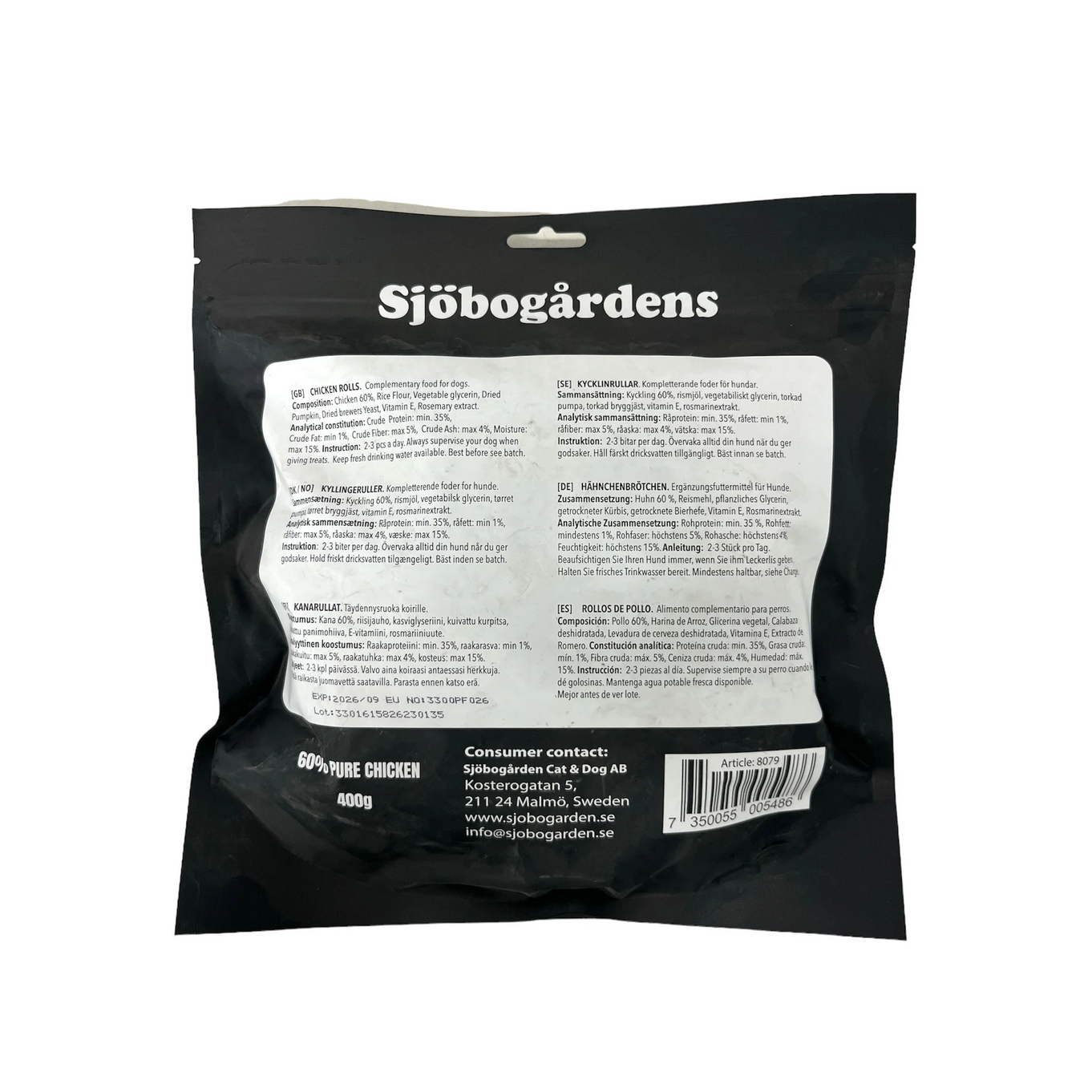 Crunchy Rolls Kyckling Super Premium Sjöbogårdens 400gr 10-pack - Bild 2