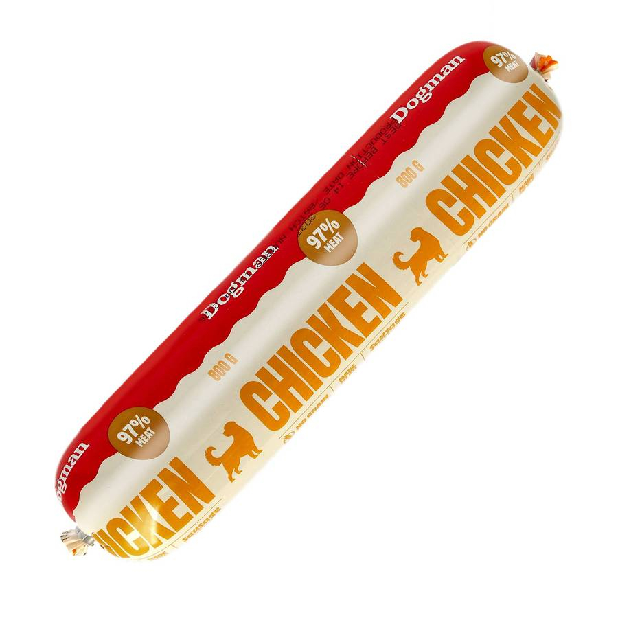 10470420 dogman chicken sausage vatfoder 800gr Dogman Chicken Sausage Våtfoder 800gr