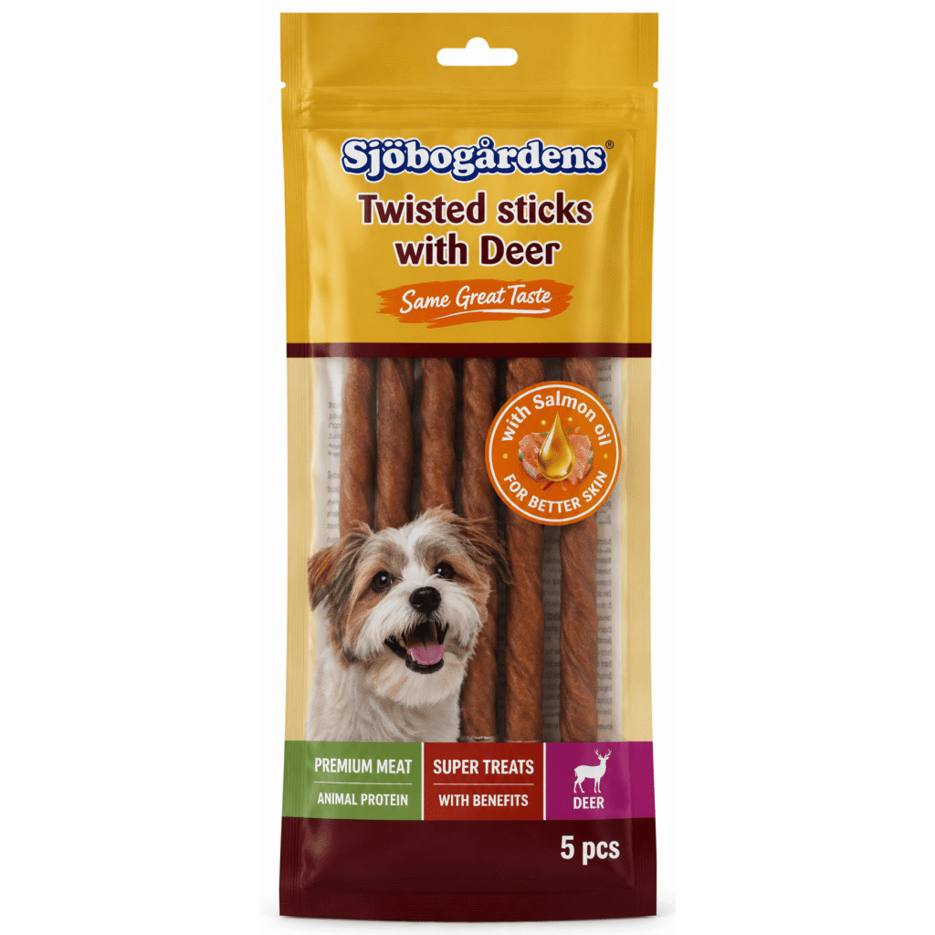 Twisted Sticks Hjort Med Laxolja 5-pack